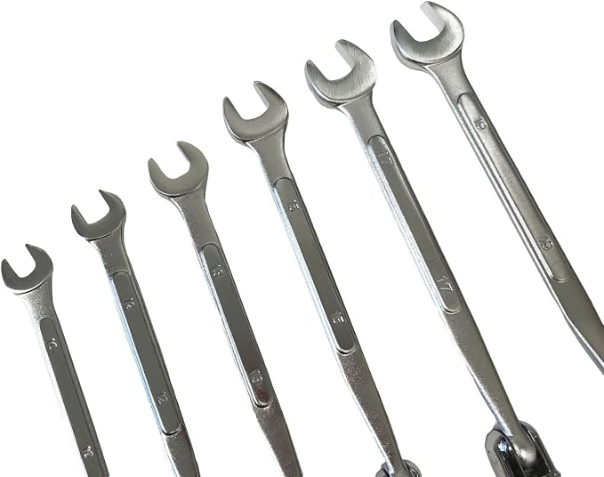 Flex Socket (6pc) 6 Point Wrench Set With Flexible Heads and Open Ends