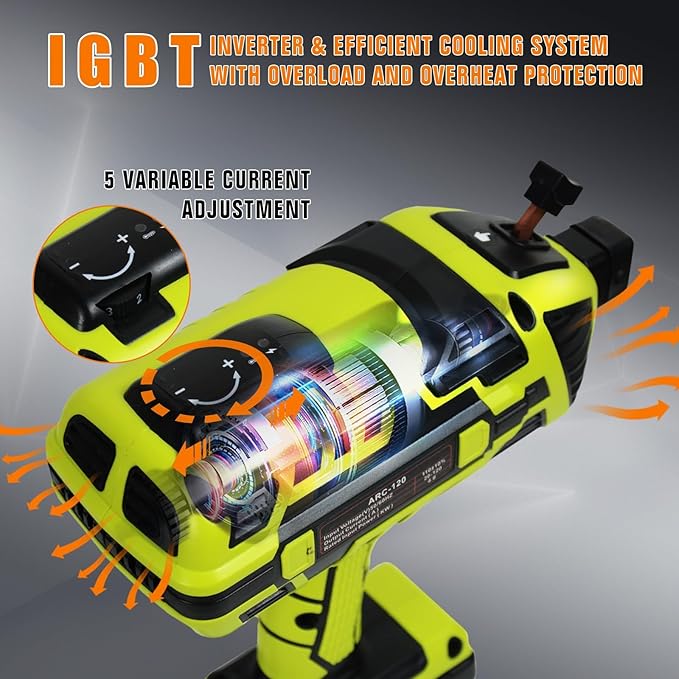 Portable Welding Machine 110V Handheld Electric ARC Welder Gun Stick Welder Machine with IGBT Inverter 5 Variable Current Adjustment for 1/16''-1/8'' Welding Rods