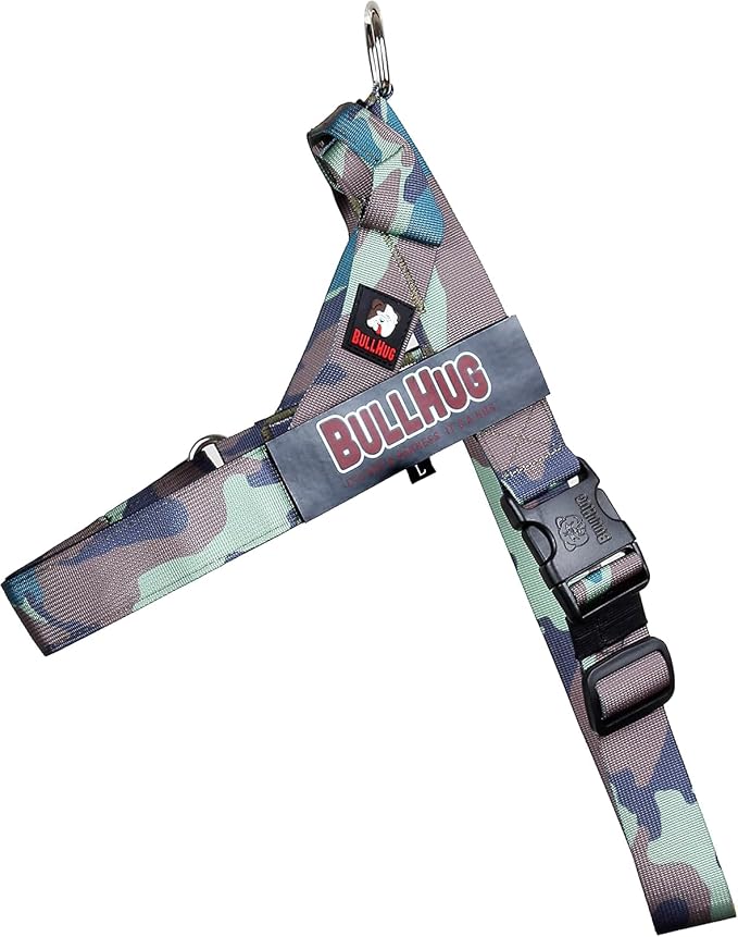 Adjustable Dog Harness– No Pull, No Choke – for English Bulldogs, French Bulldogs, Pugs & Broad-Chested Breeds – Easy, Safe Walks (Army, Small)