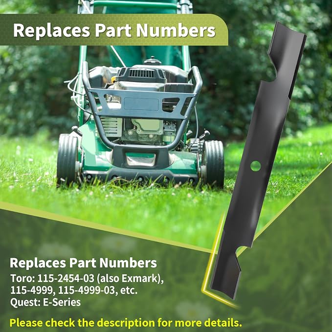 Keycci 115-2454-03 Lawn Mower Blades Compatible with T oro Time Cutter SS5425 54 Inch Deck, High Lift Blades Replace for 115-4999 115-4999-03 115-9650-03, 3 Pack (115-9650-03 Blades)