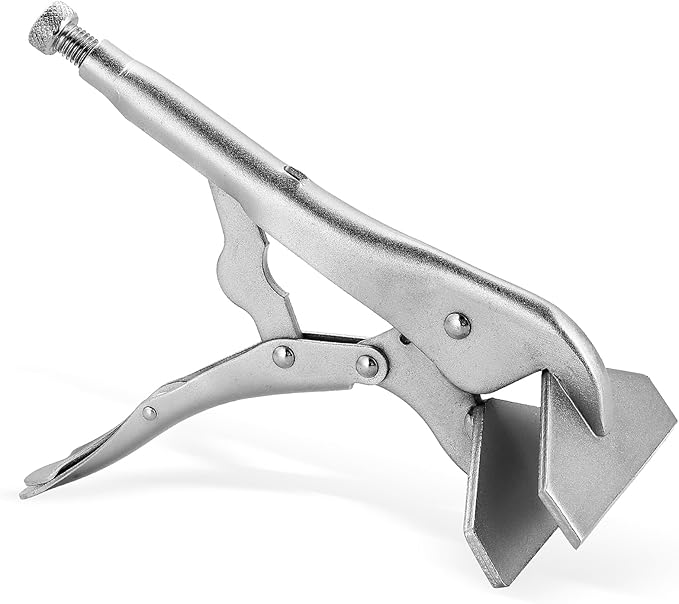 DASBET 10" Locking Sheet Metal Clamp | Heavy Duty Sheet Metal Grip Tool, Welding Locking Plier Tools, Adjustable Opening Nickle Plated Welding Plier Sheet Vice Grip Tool