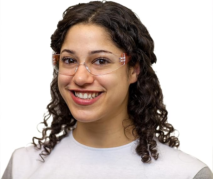 BISON LIFE Clear Safety Glasses – ANSI Z87.1 Scratch & Impact Resistant Wrap Around Eye Protection Goggles for Men & Women