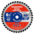 WORKPRO 6-1/2 Inch Woodworking Circular Saw Blade, 40T General Purpose Wood Cutting, Thin Kerf, Carbide Tipped, ATB Tooth, 1-Pack
