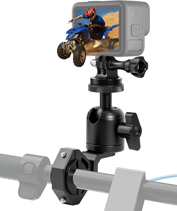 ZHILXN Aluminum Motorcycle Camera Clamp Mount Fit 0.5'' - 1.125'' Handlebar