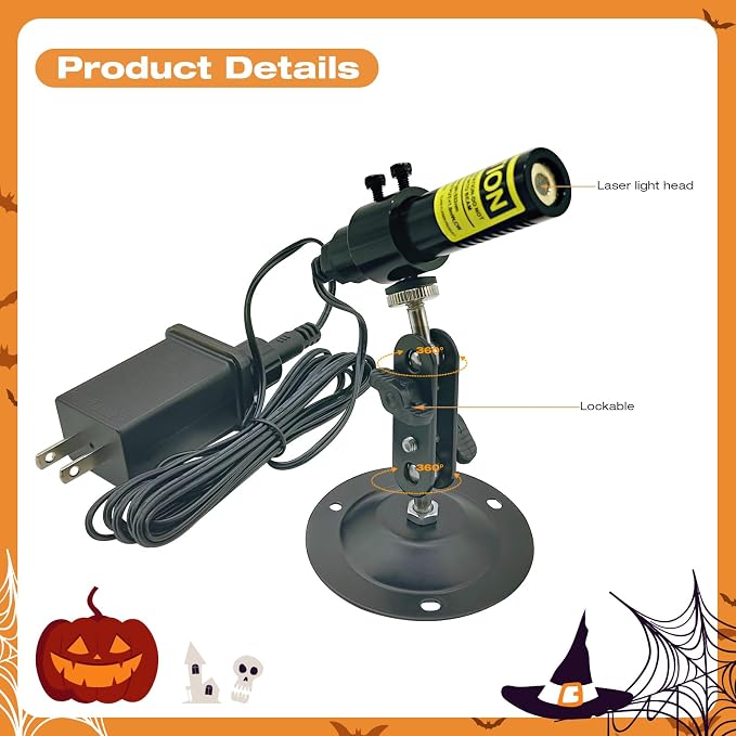 RAIN SPIRIT 532nm Green Line Laser Module, Class 2, 360° Rotation & Waterproof, for Woodworking, Factories, Halloween Scary Haunted Houses，Laser Swamp Laser Pond Garden Yard Decoration