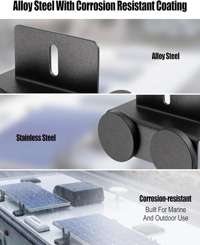 Solar Panel Roof Rack Mount No Drill Bracket for Car Roof Rack Cross Bars