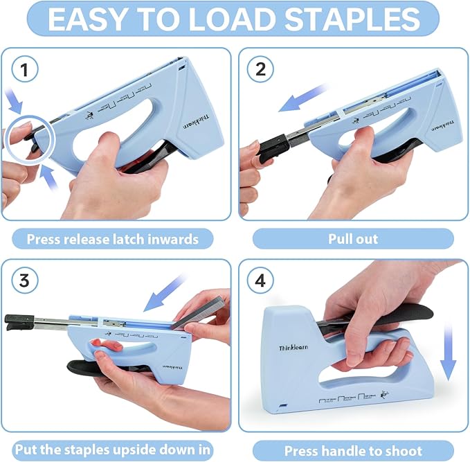 Light Duty Staple Gun for Wood, Upholstery Staple Gun for Classroom with 1600pcs JT21 Staples 1/4, 5/16, 3/8 inch and Staple Remover, Fabric Stapler Gun for Crafts, Bulletin Board Stapler for Teachers