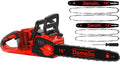 36V(18V*2) 16"+18" 2-IN-1 Brushless Chainsaw Cordless, Electric Powered Chainsaw Compatible with Milwaukee M18 Battery, with Auto Oiler & Safety Lock Brake, for Tree Trimming Branch Wood(ONLY TOOL)