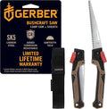 Gerber Gear Bushcraft Saw - Portable Camping Saw for Cutting Wood - Versatile Outdoor Tool w/Ergonomic Handle - 2-Position Blade - Chrome-Plated