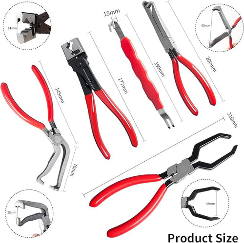 10 Pieces Electrical Disconnect Pliers for Cars, Automotive Electrical Plug Connector Disconnect Tool and Connector Separator and Hose Clamp Pliers, Fuel Line Tool and Auto Trim Removal Tool Set