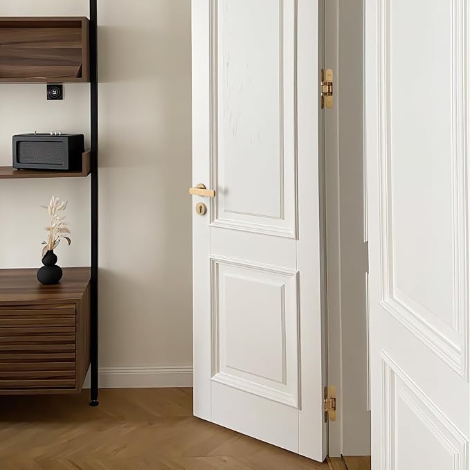 YAGU 5.5 inch Hidden Door Hinge 3 Way Adjustable Invisible Hinges for Doors Zinc Alloy Secret Door Hinges Concealed Door Butt Hinge 180 Degree Swing Matte Gold Door Hinge 1PC