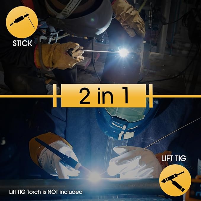 TOOLIOM 200A 110V Mini Stick Welder MMA ARC Welding DC Inverter Welding Machine with Electrodes & Gloves, IGBT Portable Welder with Hot Start, Arc Force, Anti-Stick