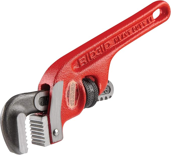RIDGID 31050 E-6 End Pipe Wrench, 6-inch Plumbing Wrench,Red,Small