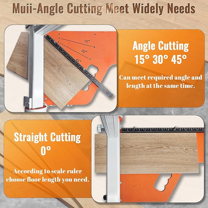 Laminate/Vinyl Floor Cutter with Extra Blade for Work Efficiently,13“ Vinyl Plank Cutter with Wheel - Just 1 Step Meet Angle&Length Cutting, Flooring Tools-Cuts LVP, Engineer Wood, VCT, SPC, WPC.