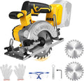 5 Inch Circular Saw Compatible with Dewalt 20V Max Battery(No Battery), Brushless Cordless Round Saw Kit with 0-45° Cutting Bevel, 6200 RPM, Idea for Wood Plastic Soft Metal
