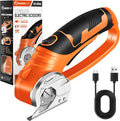 SakerPlus Cordless Electric Scissors, 4V Cardboard Cutter, Box Cutter Fabric Scissor with Safety Lock & LED Light, Rechargeable Power Rotary Cutters for Box Carpet Fabric Plastic Leather