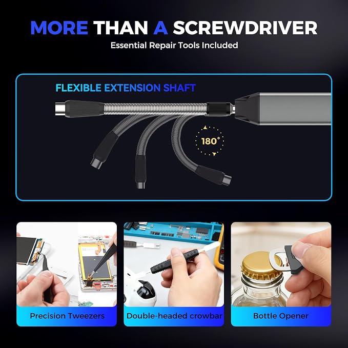 UF-TOOLS Mini Electric Screwdriver, 83 in 1 Cordless Rechargeable Small Power Screwdriver Set with 71 Bits, Led Light and Magnetic Mat, Professional Repair Tool for Phone Watch Camera Laptop PC, Blue