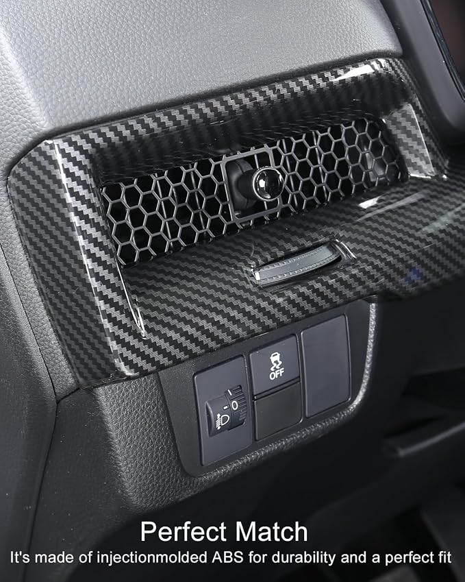 For Honda CRV 2023 2024 2025 2026 Center Console Dashboard Trims, Sporty Interior Air Vent Decal Molding Trims for CR-V LX, EX, EX-L, Sport Hybrid, Sport-L Hybrid, Sport Touring- Carbon Fiber Grain