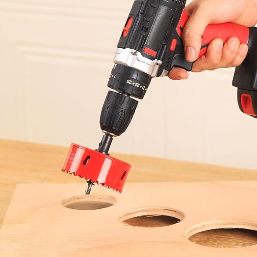 Bi-Metal Hole Saw Kit - 9 Pcs General Purpose Hole Saw Drill Bits, Sizes 3/4" to 3", HSS Hole Cutter with Arbor & Pilot Bit - Ideal for Wood, Plywood, Cornhole, Ceiling, and Drywall