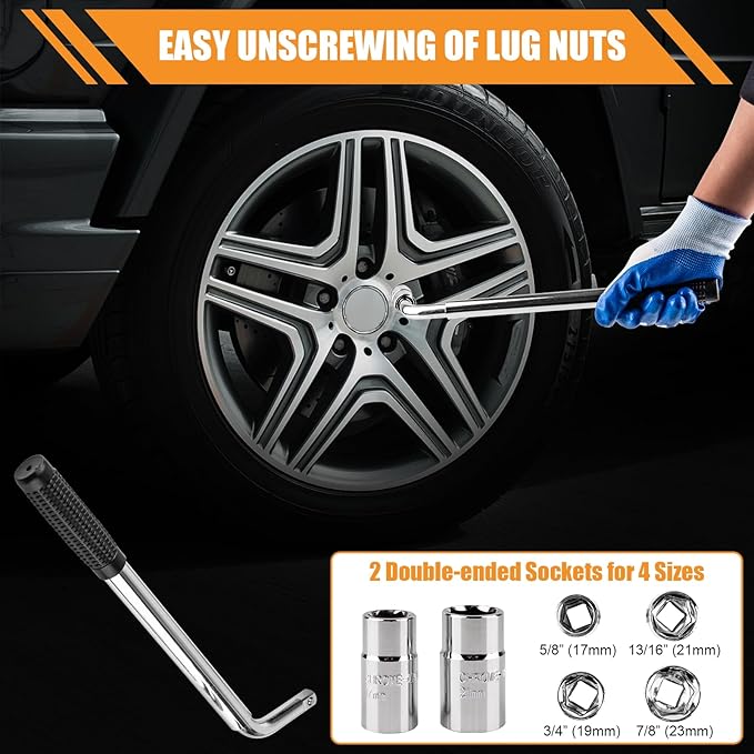 Beaiguna Portable Car Jack Kit, 2 Ton (4409 lbs) Scissor Jack for Car, Upgrade Emergency Spare Tire Changing Repair Kit, Scissor Jack Kit with Lug Wrench, Universal Vehicle Scissor Lift Jacks for SUV