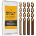 Metric 4Pcs M35 Cobalt Drill Bit Set, 7mm HSS Cobalt Jobber Drill Bits, for Hardened Metals, Stainless Steel, Cast Iron and Wooden Plastics