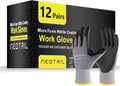 NEOTRIL Safety Work Gloves MicroFoam Nitrile Coated-3/6/12/36 Pairs,Breathable Nylon Working Gloves for Men Women