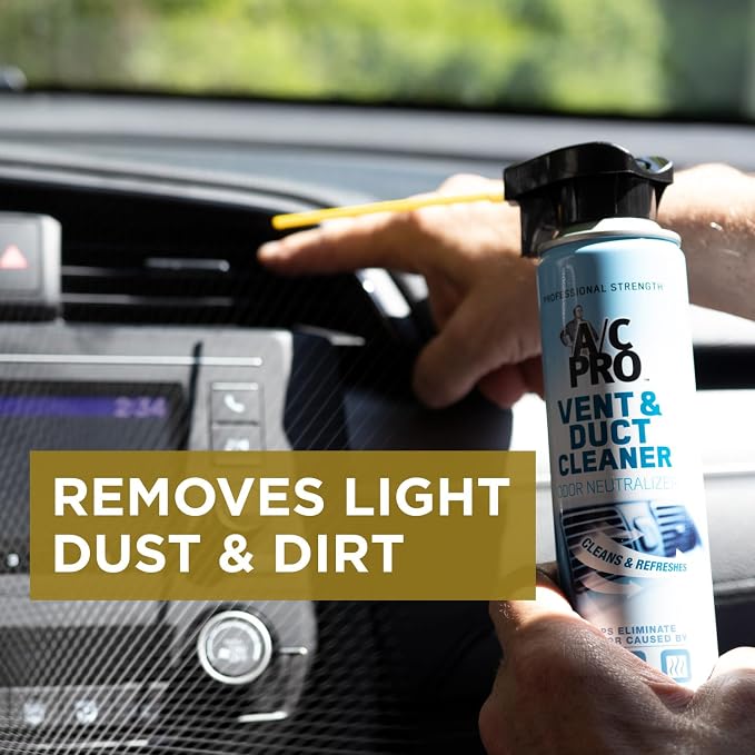 InterDynamics Certified A/C Pro Vent and Duct Cleaner, Professional Strength Odor Eliminator for Cars, Truck, HVAC, 10 Oz