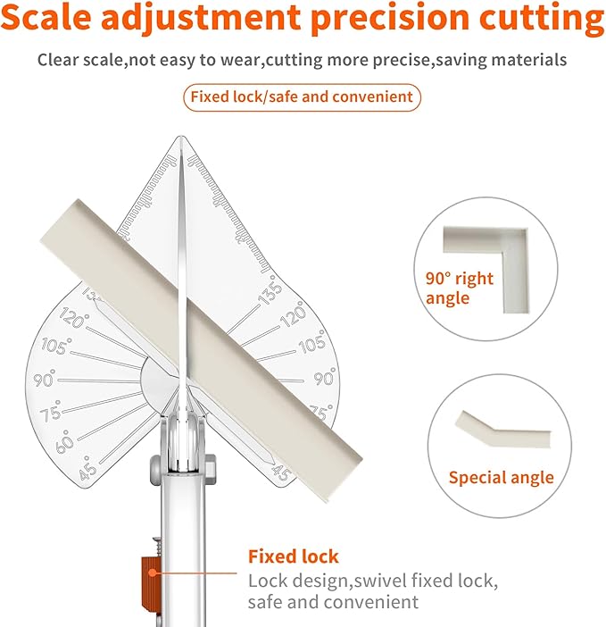 GARTOL Miter Shears, 45-135 Degree Adjustable Angle Scissors, Quarter Round Cutter Tool with Spare SK5 Blades, Trunking Shears for Cutting PVC, Trim and Softwood Moulding (Not for Hardwood)