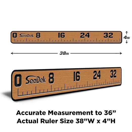 USATuff SeaDek EVA Foam Fish Measuring Ruler for Boat, Fishing, Kayak | Adhesive Backing Peel & Stick - 36" Mocha-Black