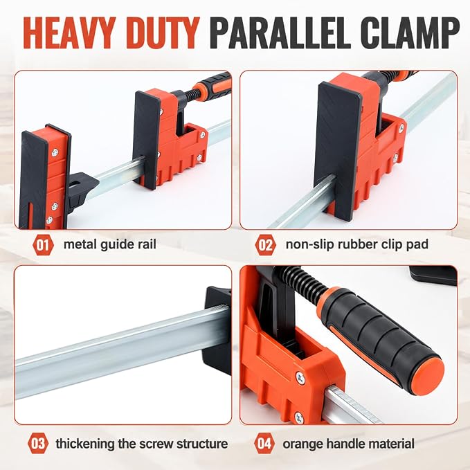 4 Pack 48 Inch Parallel Clamps for Woodworking Heavy Duty Bar Clamp