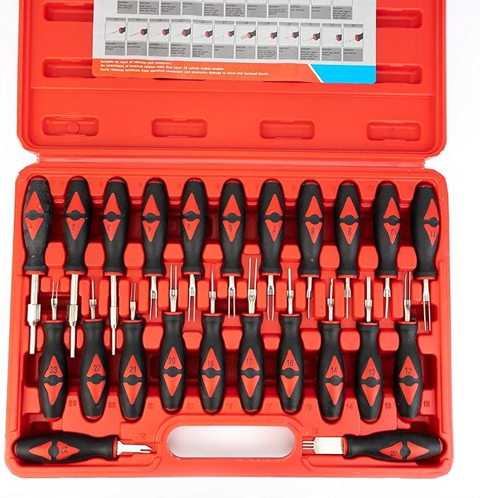 23-Piece Universal Terminal Release Kit Electrical Terminal Removal for American Domestic and Imported Vehicles