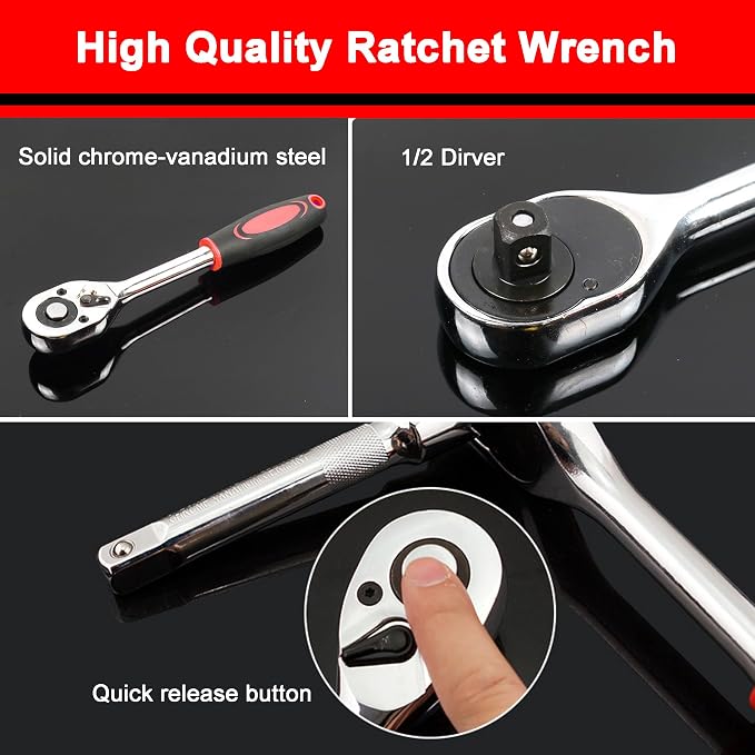 REUNEWAX 64mm 6 Slots 14 Flutes Oil Filter Change Wrench Tool Set for Toyota Corolla, Prius Prime V, Matrix, CT200h, Scion iM/iQ/xD 1.8L Engine, Ratchet Wrench + Socket + Funnel + Gasket