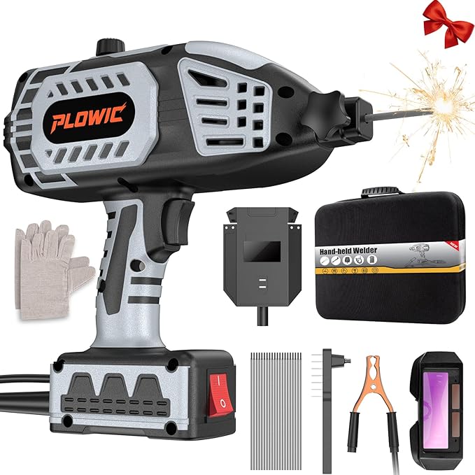 Portable Welding Machine 110V, Portable Handheld Welder with IGBT Inverter 5 Variable Current Adjustment, Electric ARC Stick Welder Gun for 1/16"-1/8" Rods, Carring Case &20 Rods Included