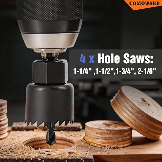 COMOWARE Drill Bit Set, 246 Pcs for Cordless Drill, Drill Driver Bit Set for Wood, Metal, Masonry, Cement and Screwdriver Bits Set Combo Kit