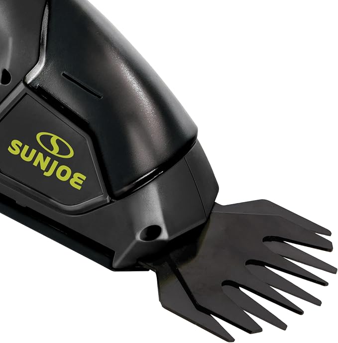 Sun Joe 2 in 1 Cordless 7.2V Handheld 4" Grass Shear and 6" Hedge Trimmer, Battery Powered, Built-in Safety Switch and Blade Safety Cover