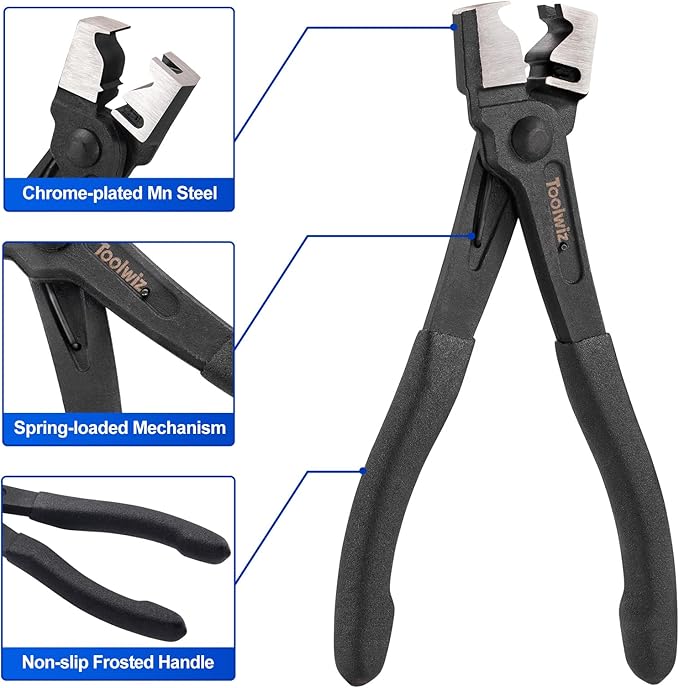 Toolwiz Clic & Clic-R Type Hose Clamp Pliers, CV Boot Clamp Tool Radiator Spring Collar Automotive Maintenance Tools