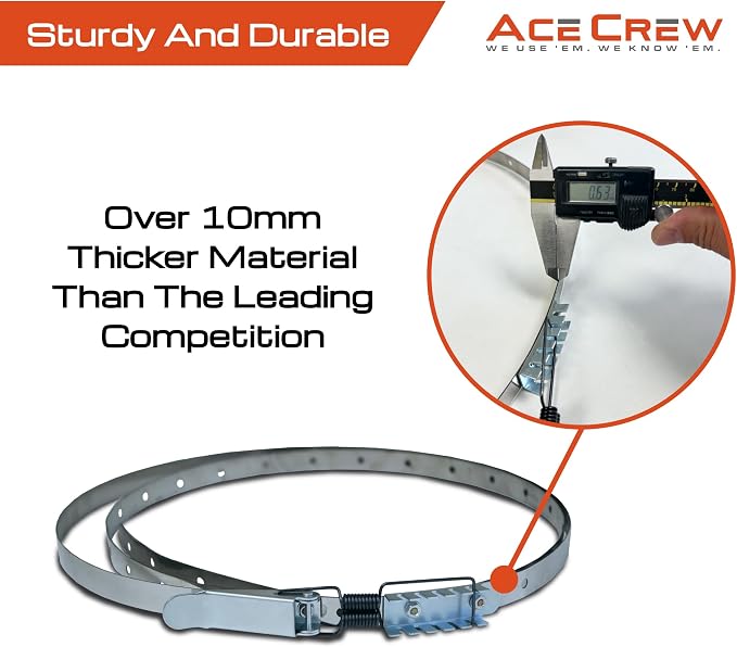 AceCrew Dust Collector Band Clamp One-Size-Fits-Most 11-1/2" to 24-1/2" Hose Clamp Stainless Steel Dust Strap