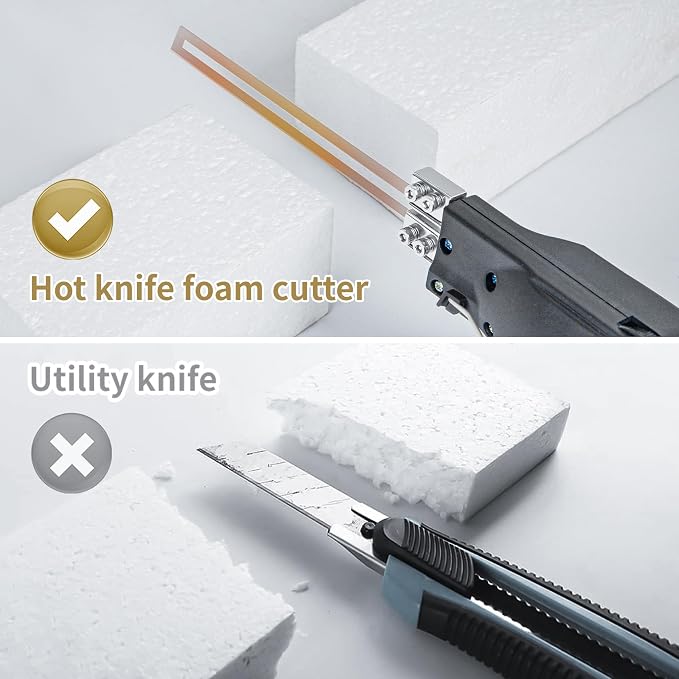 Hot Knife Foam Cutter, Innovative Pro Styrofoam Cutting Tool Kit with Foldable Safety Stand, Electric 190W Hot Knife with 4 Blades for PP, EPS, XPS, EVA, EPE, PU, KT Board (KD-5)