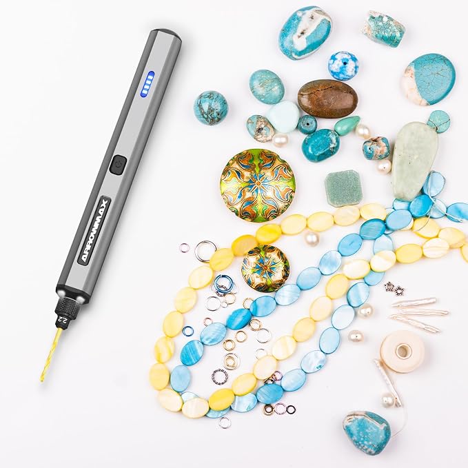 Mini Electric Drill Pen, 13 in 1 with Aluminium case, Rechargeable, 900 RPM, Needle Vise Hand Drill Kit, 10 HSS Bits, DIY, Wood, Jewelry Making (SDS MINI)