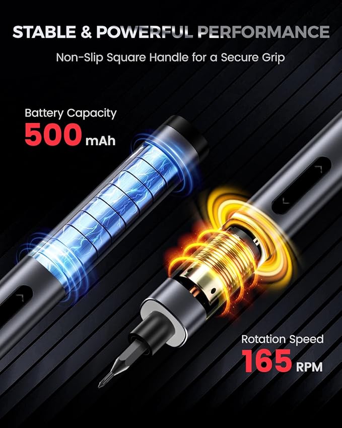 LIFEGOO Mini Electric Screwdriver Set: 66 in 1 Cordless Electric Precision Screwdriver Set - 60 Magnetic Bits, 3-Level Torque, Mini Power Screwdriver Repair Tool Kit for Phone Watch Camera Laptop PC