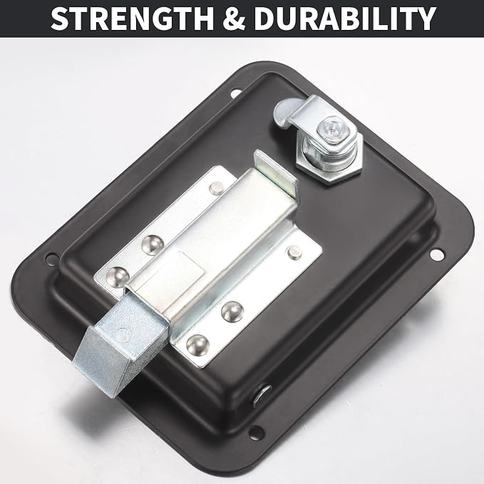 Black Truck Tool Box Lock Replacement kit, 2PCS Stainless Steel Paddle Latch for Truck Bed Toolbox Handle, Trailer Door, RV, Camper, ATV, UTV, 5.85" L x 4.25" W with Keys, 2 Pack