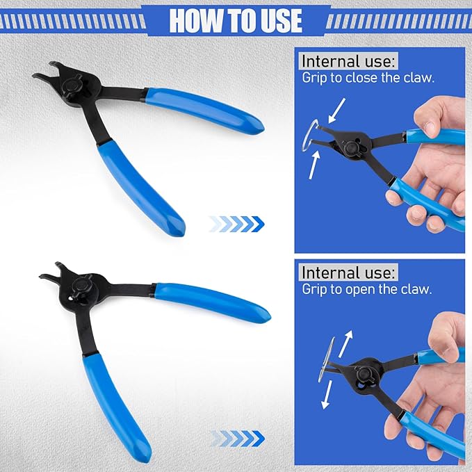 12 Piece Snap Ring Pliers Set, 0.038” 0.047” 0.070” 0.090”
