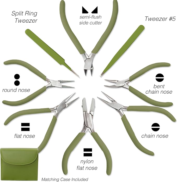 The Beadsmith Fashion Color Pliers, Jewelry Making Supply Set of 8