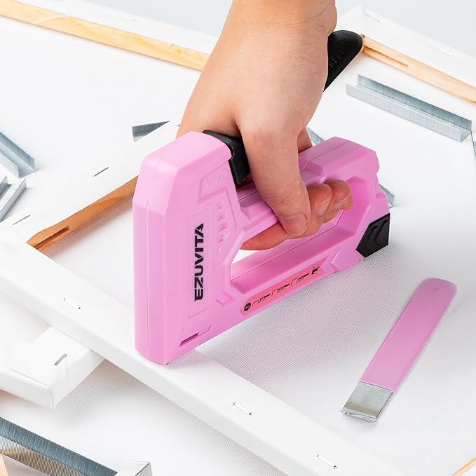 Light Duty Staple Gun for Wood, Pink Upholstery Staple Gun Kit with 2000pcs JT21 Staples 1/4, 5/16, 3/8 inch and Staple Remover, Stapler Gun for Crafts, DIY, Classroom, Mothers Day Gift