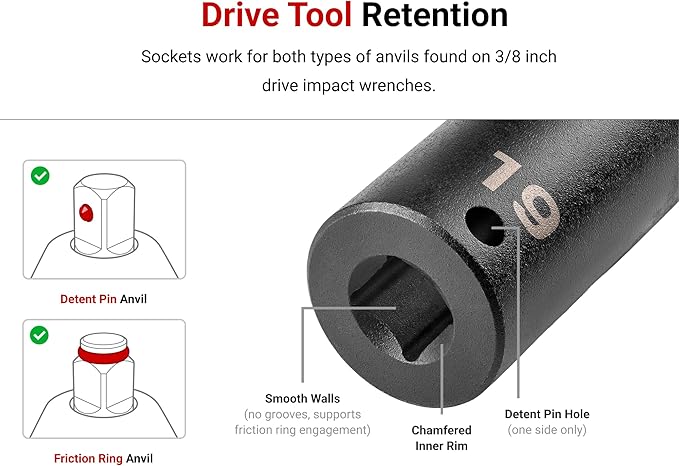 TEKTON 1/4 Inch Drive Impact Socket Set, 48-Piece | SID90114 | (4 - 17 mm), Shallow, Semi-Deep, and Deep, 12-Point, Socket Rail