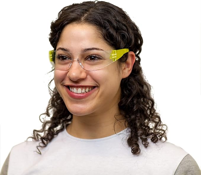 BISON LIFE Clear Safety Glasses – ANSI Z87.1 Scratch & Impact Resistant Wrap Around Eye Protection Goggles for Men & Women