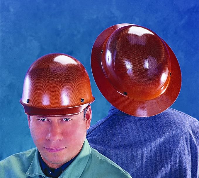 MSA Skullgard Cap Style Safety Hard Hat with Suspension - Non-Slotted Cap, Made of Phenolic Resin, Radiant Heat Loads up to 350F | Fas-Trac III Ratchet Suspension