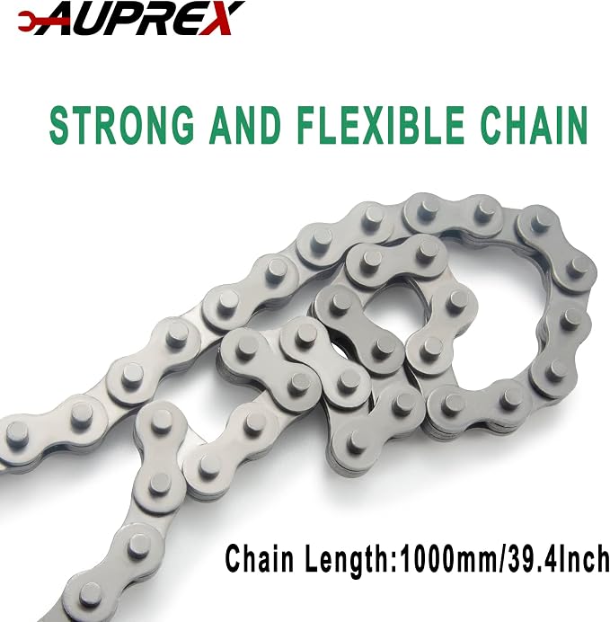 AUPREX 24 Inch Heavy Duty Chain Oil Filter Wrench, Adjustable Long Handle Tool Fits Max 12.6 Inch Diameter