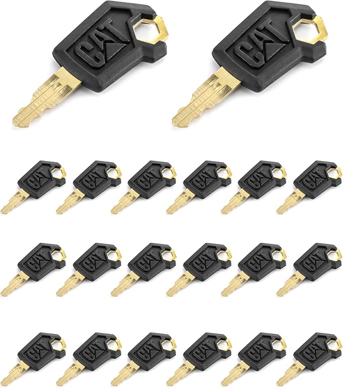 QWORK Equipment Keys, 20 Pack Replacement Keys Compatible with Caterpillar