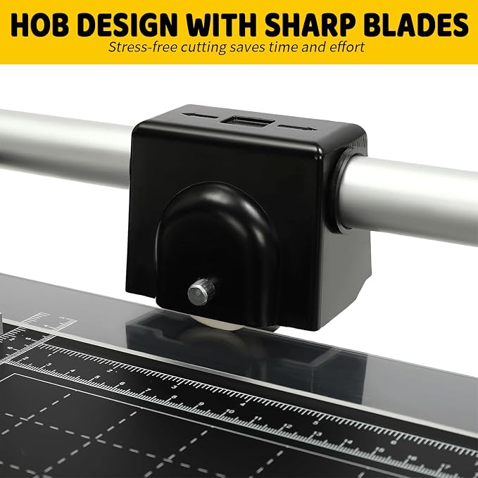 36 Inch Rolling Cutter Precision Rotary Paper Trimmer,Manual Heavy Duty Professional Rolling Trimmer for Photo Paper,Film,Art Paper Jam,Office Paper, Thin Plastic Soft Board,PVC,Cutting Table